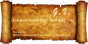 Gaunersdorfer Versény névjegykártya